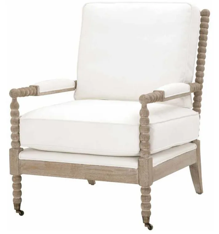 Essentials For Living 6648.LPPRL/NG Rouleau Club Chair in LiveSmart Peyton Pearl Natural Gray Oak Essentials For Living 6648.LPPRL/NG Rouleau Club Chair in LiveSmart Peyton Pearl Natural Gray Oak
