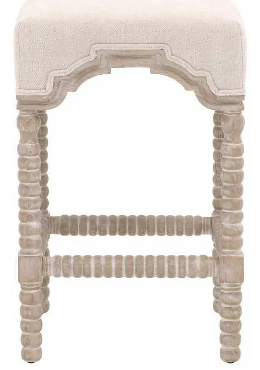 Essentials For Living 6414-CSUP.NG/BIS Rue Counter Stool in Performance Bisque French Linen Natural Gray Ash Essentials For Living 6414-CSUP.NG/BIS Rue Counter Stool in Performance Bisque French Linen Natural Gray Ash
