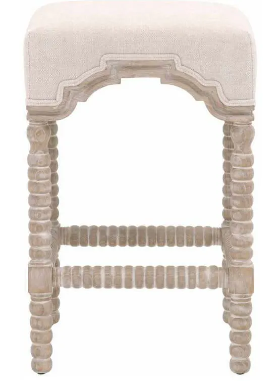 Essentials For Living 6414-CSUP.NG/BIS Rue Counter Stool in Performance Bisque French Linen Natural Gray Ash Essentials For Living 6414-CSUP.NG/BIS Rue Counter Stool in Performance Bisque French Linen Natural Gray Ash