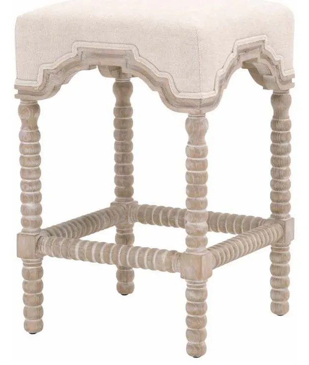 Essentials For Living 6414-CSUP.NG/BIS Rue Counter Stool in Performance Bisque French Linen Natural Gray Ash Essentials For Living 6414-CSUP.NG/BIS Rue Counter Stool in Performance Bisque French Linen Natural Gray Ash