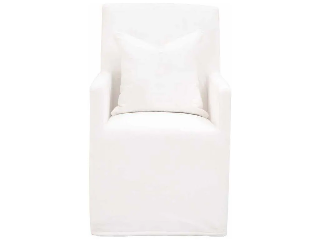Essentials for Living 6665.LPPRL-C Shelter Slipcover Arm Chair with Casters in LiveSmart Peyton Pearl