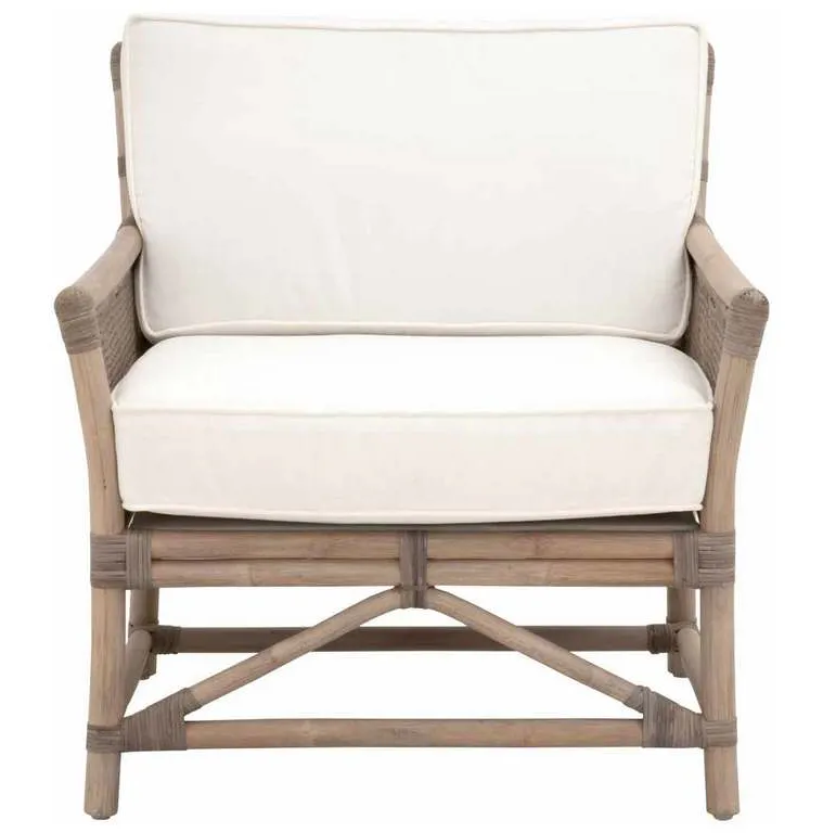 Essentials for Living 3650.MG-MG/BLCH Shore Club Chair in Matte Gray Rattan Blanche Matte Gray Binding Essentials for Living 3650.MG-MG/BLCH Shore Club Chair in Matte Gray Rattan Blanche Matte Gray Binding