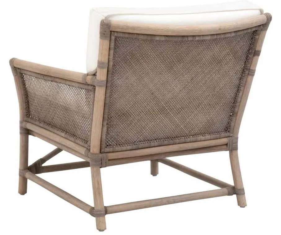 Essentials for Living 3650.MG-MG/BLCH Shore Club Chair in Matte Gray Rattan Blanche Matte Gray Binding Essentials for Living 3650.MG-MG/BLCH Shore Club Chair in Matte Gray Rattan Blanche Matte Gray Binding