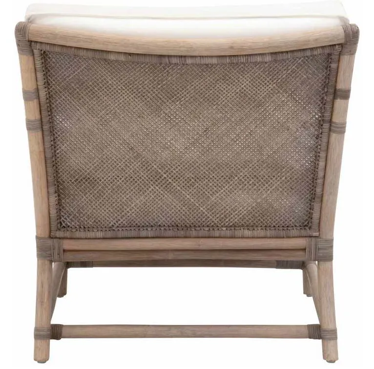Essentials for Living 3650.MG-MG/BLCH Shore Club Chair in Matte Gray Rattan Blanche Matte Gray Binding Essentials for Living 3650.MG-MG/BLCH Shore Club Chair in Matte Gray Rattan Blanche Matte Gray Binding