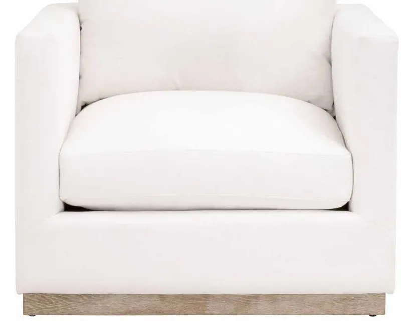 Essentials For Living 6607-1.LMIVO/NG Siena Plinth Base Sofa Chair in LiveSmart Machale Ivory Natural Gray Oak Essentials For Living 6607-1.LMIVO/NG Siena Plinth Base Sofa Chair in LiveSmart Machale Ivory Natural Gray Oak