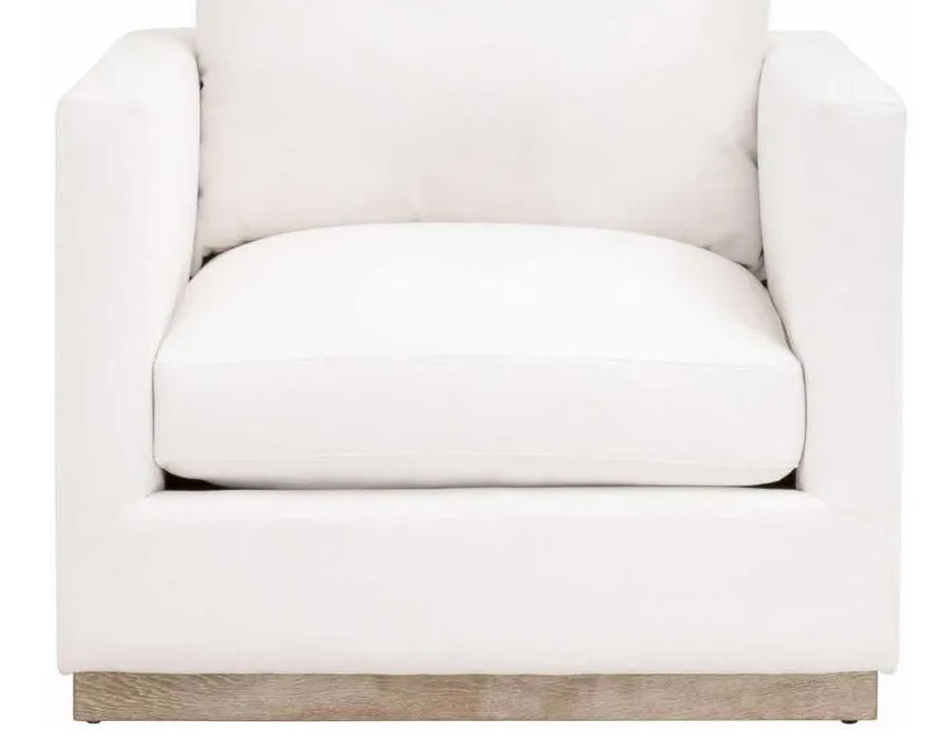 Essentials For Living 6607-1.LMIVO/NG Siena Plinth Base Sofa Chair in LiveSmart Machale Ivory Natural Gray Oak Essentials For Living 6607-1.LMIVO/NG Siena Plinth Base Sofa Chair in LiveSmart Machale Ivory Natural Gray Oak