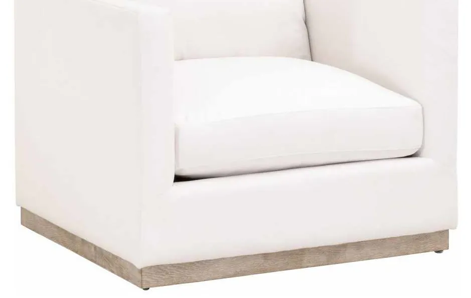 Essentials For Living 6607-1.LMIVO/NG Siena Plinth Base Sofa Chair in LiveSmart Machale Ivory Natural Gray Oak Essentials For Living 6607-1.LMIVO/NG Siena Plinth Base Sofa Chair in LiveSmart Machale Ivory Natural Gray Oak