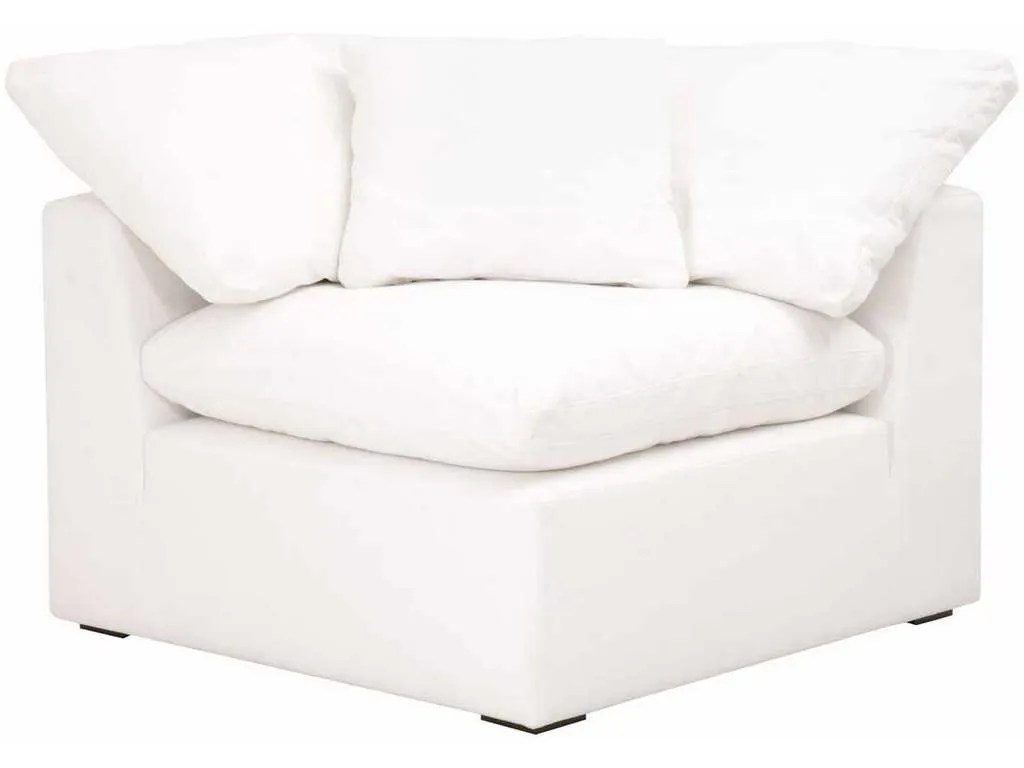 Essentials For Living 6610-CRN.LPPRL  Sky Modular Corner Chair in LiveSmart Peyton Pearl Espresso