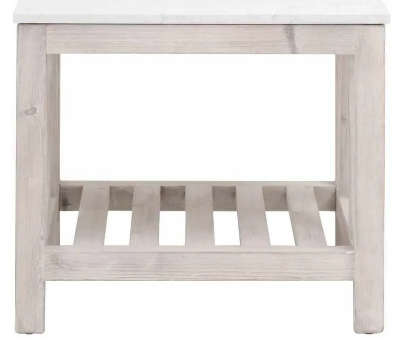 Essentials For Living 8020.WW-PNE/WHTQ Spruce End Table in White Wash Pine White Quartz Essentials For Living 8020.WW-PNE/WHTQ Spruce End Table in White Wash Pine White Quartz