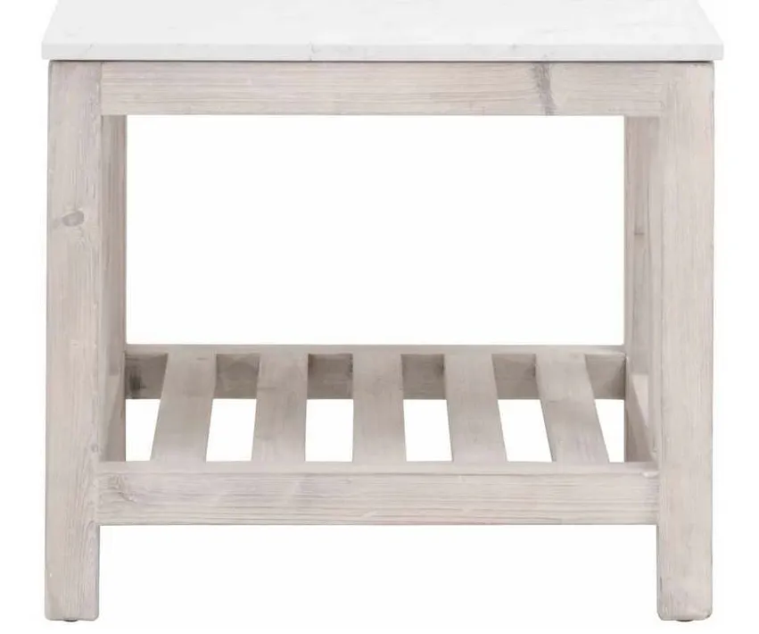 Essentials For Living 8020.WW-PNE/WHTQ Spruce End Table in White Wash Pine White Quartz Essentials For Living 8020.WW-PNE/WHTQ Spruce End Table in White Wash Pine White Quartz