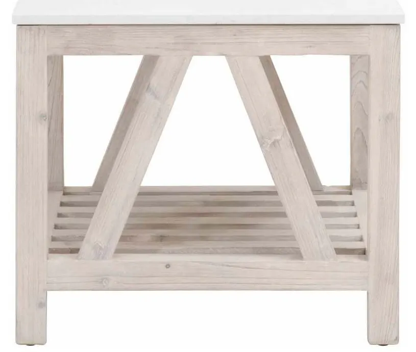 Essentials For Living 8020.WW-PNE/WHTQ Spruce End Table in White Wash Pine White Quartz Essentials For Living 8020.WW-PNE/WHTQ Spruce End Table in White Wash Pine White Quartz
