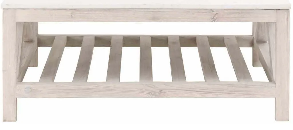 Essentials For Living 8019SQ.WW-PNE/WHTQ Spruce Square Coffee Table in White Wash Pine White Quartz Essentials For Living 8019SQ.WW-PNE/WHTQ Spruce Square Coffee Table in White Wash Pine White Quartz