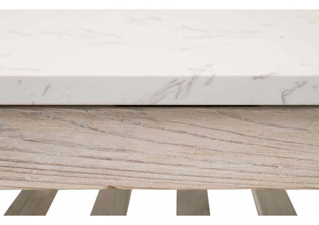 Essentials For Living 8019SQ.WW-PNE/WHTQ Spruce Square Coffee Table in White Wash Pine White Quartz Essentials For Living 8019SQ.WW-PNE/WHTQ Spruce Square Coffee Table in White Wash Pine White Quartz