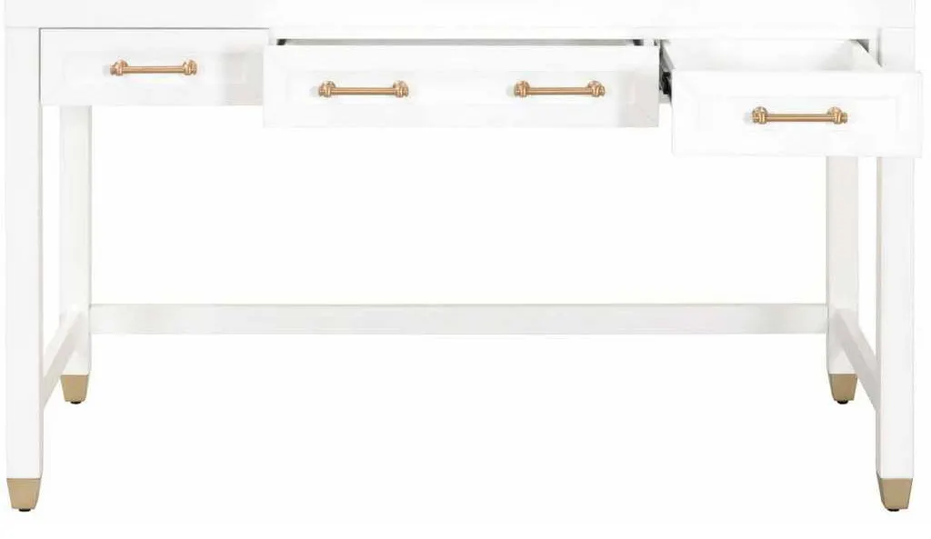 Essentials For Living 6137.WHT/BBRS Stella Desk in Matte White Essentials For Living 6137.WHT/BBRS Stella Desk in Matte White