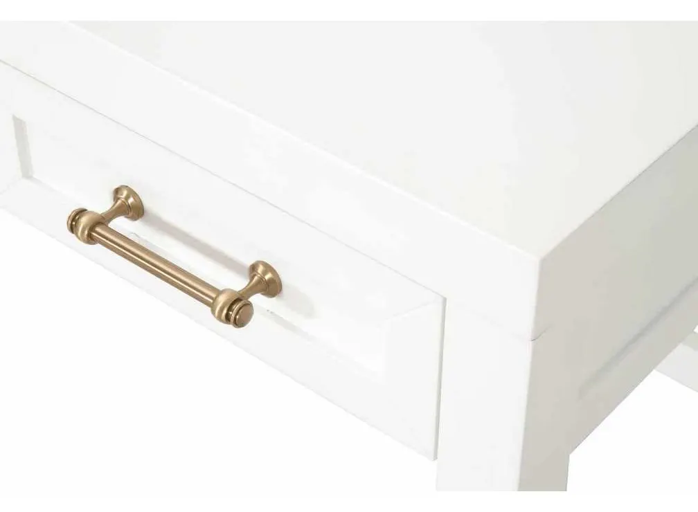 Essentials For Living 6137.WHT/BBRS Stella Desk in Matte White Essentials For Living 6137.WHT/BBRS Stella Desk in Matte White