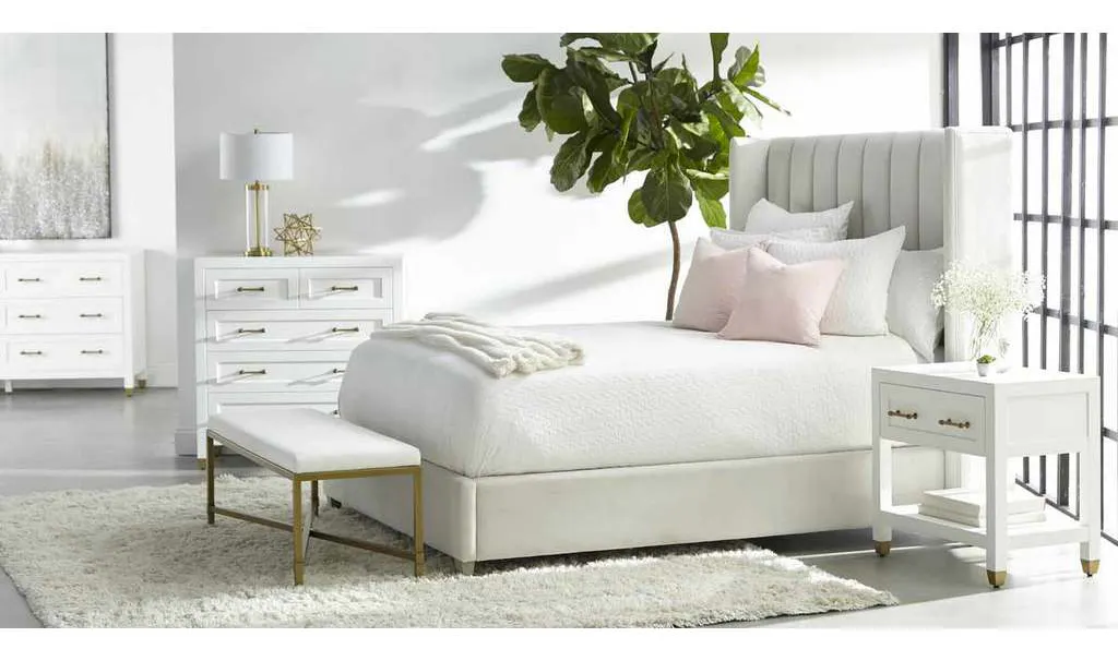 Essentials For Living 6135.WHT/BBRS Stella 5 Drawer High Chest in Matte White Essentials For Living 6135.WHT/BBRS Stella 5 Drawer High Chest in Matte White