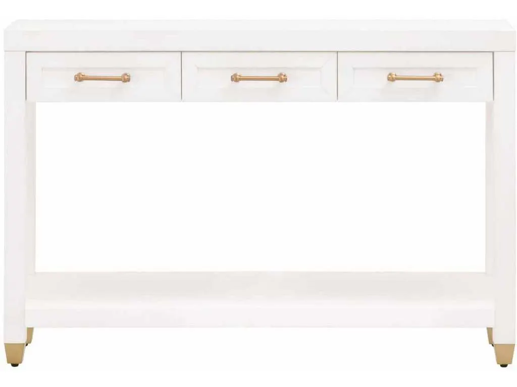 Essentials for Living 6138.WHT/BBRS  Stella Narrow Console Table in Matte White