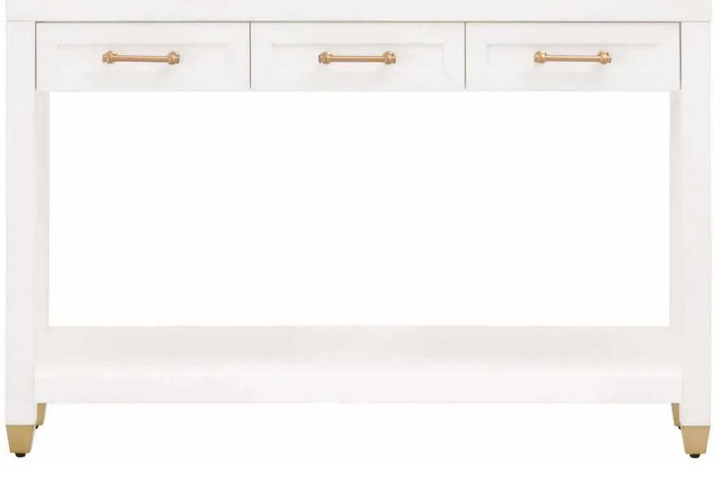 Essentials for Living 6138.WHT/BBRS Stella Narrow Console Table in Matte White Essentials for Living 6138.WHT/BBRS Stella Narrow Console Table in Matte White