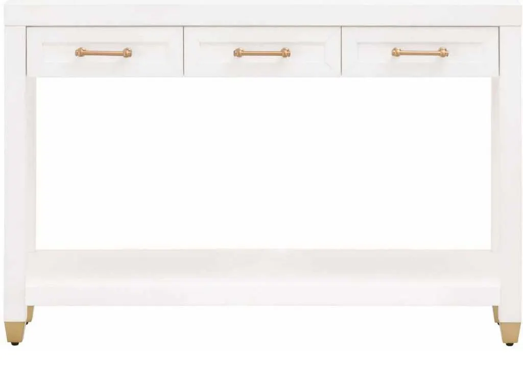 Essentials for Living 6138.WHT/BBRS Stella Narrow Console Table in Matte White Essentials for Living 6138.WHT/BBRS Stella Narrow Console Table in Matte White