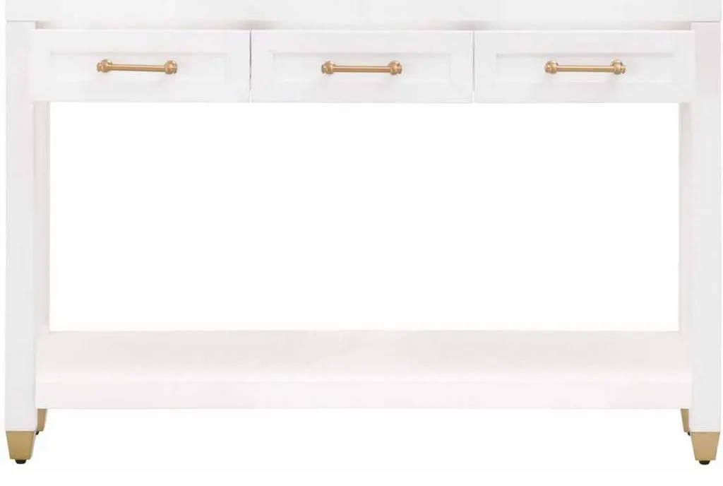 Essentials for Living 6138.WHT/BBRS Stella Narrow Console Table in Matte White Essentials for Living 6138.WHT/BBRS Stella Narrow Console Table in Matte White