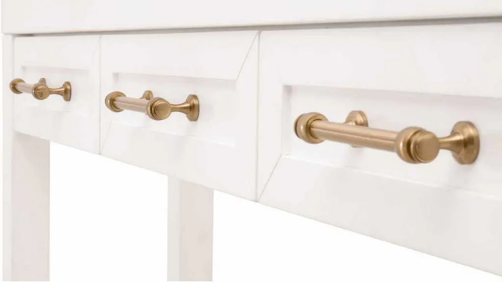 Essentials for Living 6138.WHT/BBRS Stella Narrow Console Table in Matte White Essentials for Living 6138.WHT/BBRS Stella Narrow Console Table in Matte White