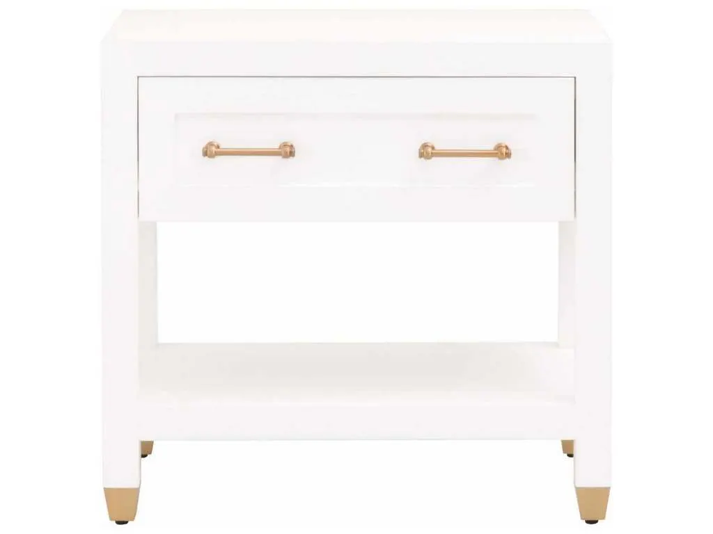 Essentials For Living 6134.WHT/BBRS  Stella 1 Drawer Nightstand in Matte White