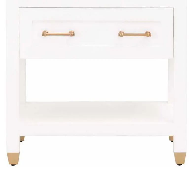 Essentials For Living 6134.WHT/BBRS Stella 1 Drawer Nightstand in Matte White Essentials For Living 6134.WHT/BBRS Stella 1 Drawer Nightstand in Matte White