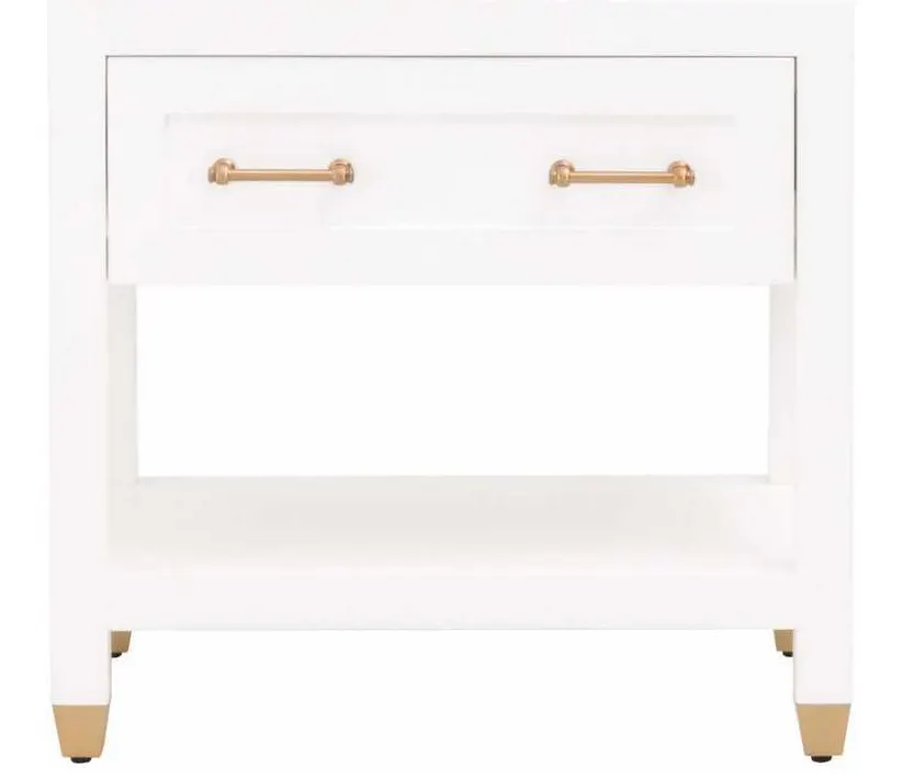 Essentials For Living 6134.WHT/BBRS Stella 1 Drawer Nightstand in Matte White Essentials For Living 6134.WHT/BBRS Stella 1 Drawer Nightstand in Matte White