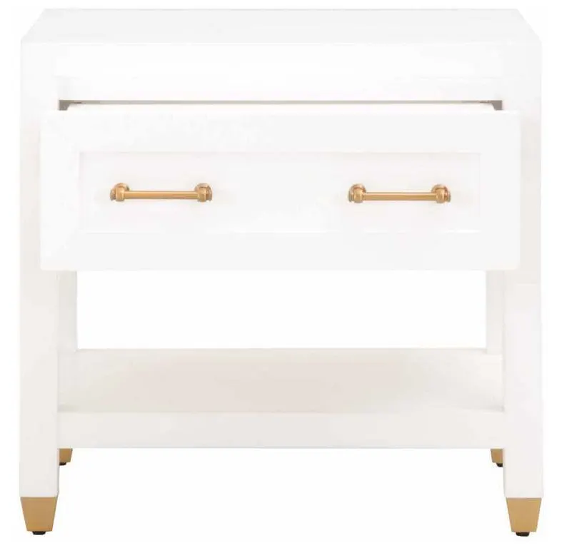 Essentials For Living 6134.WHT/BBRS Stella 1 Drawer Nightstand in Matte White Essentials For Living 6134.WHT/BBRS Stella 1 Drawer Nightstand in Matte White