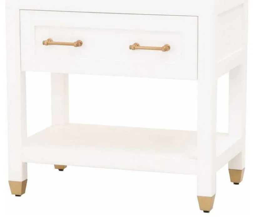 Essentials For Living 6134.WHT/BBRS Stella 1 Drawer Nightstand in Matte White Essentials For Living 6134.WHT/BBRS Stella 1 Drawer Nightstand in Matte White