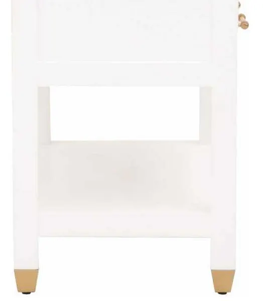 Essentials For Living 6134.WHT/BBRS Stella 1 Drawer Nightstand in Matte White Essentials For Living 6134.WHT/BBRS Stella 1 Drawer Nightstand in Matte White