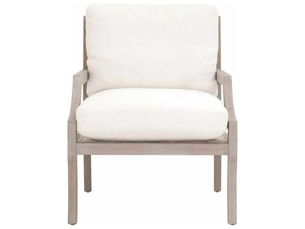 Essentials For Living 6655.BOU-SNO/NGBE  Stratton Club Chair in Performance Boucle Snow Natural Gray Beech