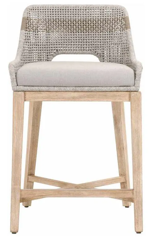 Essentials For Living 6850CS.WTA/PUM/NG Tapestry Counter Stool in Taupe and White Flat Rope Taupe Stripe Performance Pumice Natural Gray Mahogany Essentials For Living 6850CS.WTA/PUM/NG Tapestry Counter Stool in Taupe and White Flat Rope Taupe Stripe Performance Pumice Natural Gray Mahogany