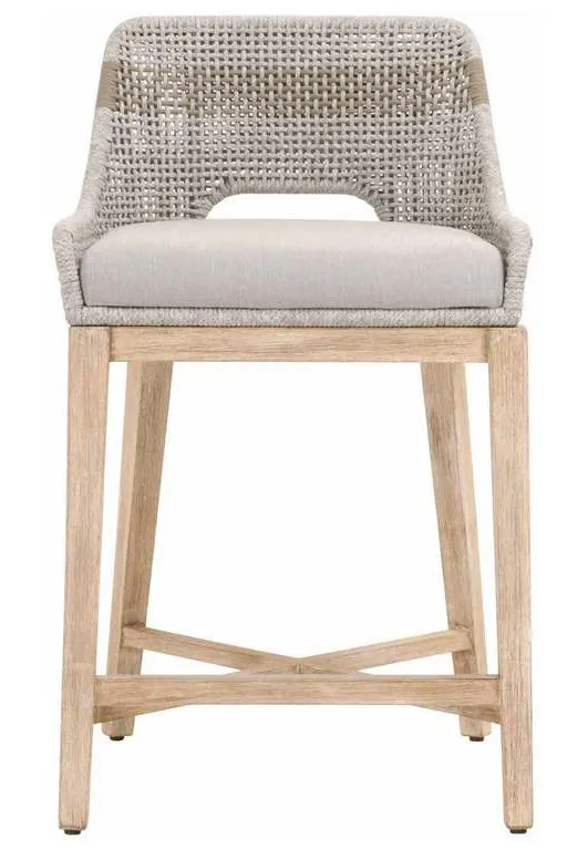 Essentials For Living 6850CS.WTA/PUM/NG Tapestry Counter Stool in Taupe and White Flat Rope Taupe Stripe Performance Pumice Natural Gray Mahogany Essentials For Living 6850CS.WTA/PUM/NG Tapestry Counter Stool in Taupe and White Flat Rope Taupe Stripe Performance Pumice Natural Gray Mahogany