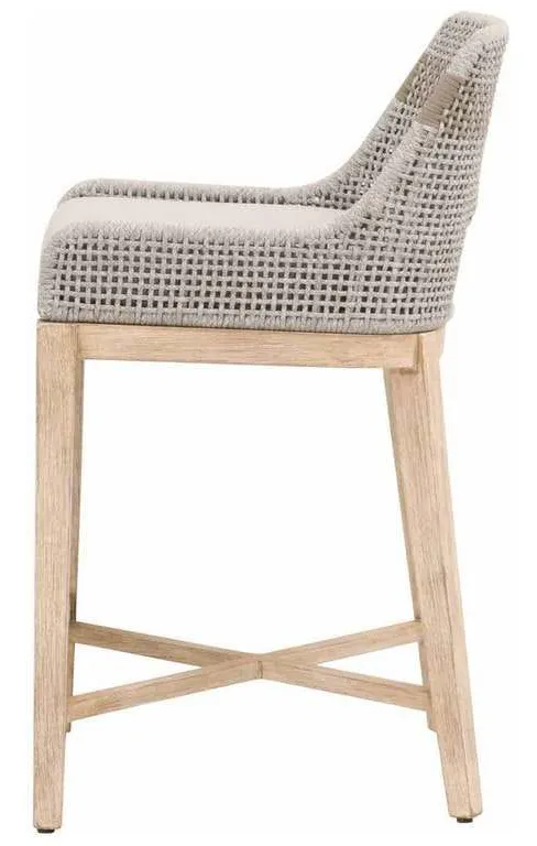 Essentials For Living 6850CS.WTA/PUM/NG Tapestry Counter Stool in Taupe and White Flat Rope Taupe Stripe Performance Pumice Natural Gray Mahogany Essentials For Living 6850CS.WTA/PUM/NG Tapestry Counter Stool in Taupe and White Flat Rope Taupe Stripe Performance Pumice Natural Gray Mahogany