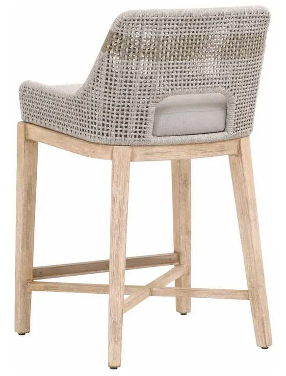 Essentials For Living 6850CS.WTA/PUM/NG Tapestry Counter Stool in Taupe and White Flat Rope Taupe Stripe Performance Pumice Natural Gray Mahogany Essentials For Living 6850CS.WTA/PUM/NG Tapestry Counter Stool in Taupe and White Flat Rope Taupe Stripe Performance Pumice Natural Gray Mahogany