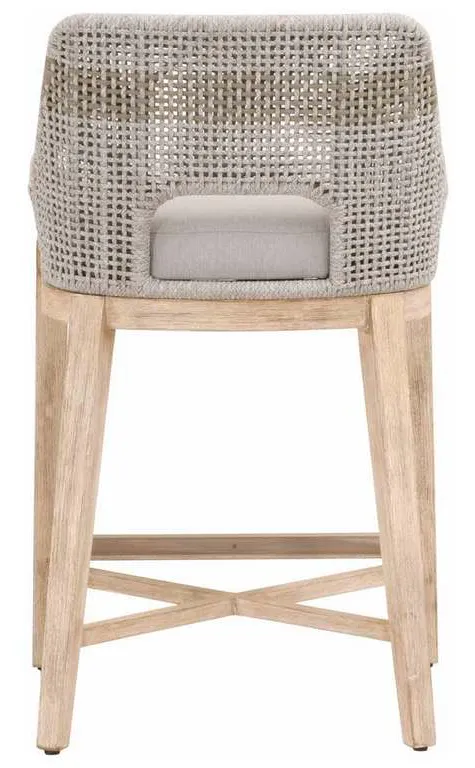 Essentials For Living 6850CS.WTA/PUM/NG Tapestry Counter Stool in Taupe and White Flat Rope Taupe Stripe Performance Pumice Natural Gray Mahogany Essentials For Living 6850CS.WTA/PUM/NG Tapestry Counter Stool in Taupe and White Flat Rope Taupe Stripe Performance Pumice Natural Gray Mahogany