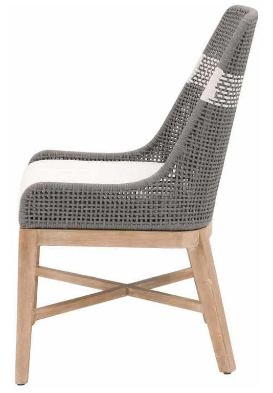 Essentials For Living 6850.DOV/WHT/NG Tapestry Dining Chair in Dove Flat Rope White Speckle Stripe Performance White Speckle Natural Gray Mahogany Essentials For Living 6850.DOV/WHT/NG Tapestry Dining Chair in Dove Flat Rope White Speckle Stripe Performance White Speckle Natural Gray Mahogany