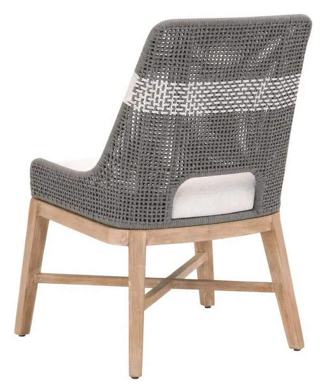 Essentials For Living 6850.DOV/WHT/NG Tapestry Dining Chair in Dove Flat Rope White Speckle Stripe Performance White Speckle Natural Gray Mahogany Essentials For Living 6850.DOV/WHT/NG Tapestry Dining Chair in Dove Flat Rope White Speckle Stripe Performance White Speckle Natural Gray Mahogany