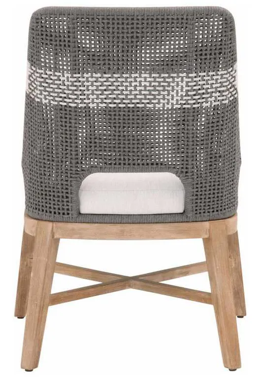 Essentials For Living 6850.DOV/WHT/NG Tapestry Dining Chair in Dove Flat Rope White Speckle Stripe Performance White Speckle Natural Gray Mahogany Essentials For Living 6850.DOV/WHT/NG Tapestry Dining Chair in Dove Flat Rope White Speckle Stripe Performance White Speckle Natural Gray Mahogany