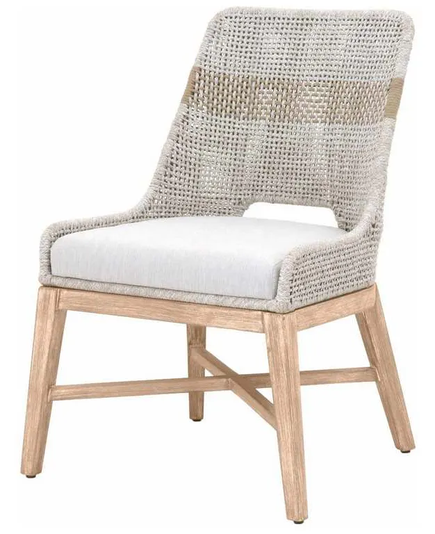 Essentials For Living 6850.WTA/PUM/NG Tapestry Dining Chair in Taupe and White Flat Rope Taupe Stripe Performance Pumice Natural Gray Mahogany Essentials For Living 6850.WTA/PUM/NG Tapestry Dining Chair in Taupe and White Flat Rope Taupe Stripe Performance Pumice Natural Gray Mahogany