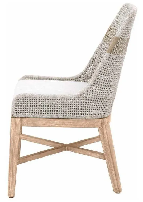 Essentials For Living 6850.WTA/PUM/NG Tapestry Dining Chair in Taupe and White Flat Rope Taupe Stripe Performance Pumice Natural Gray Mahogany Essentials For Living 6850.WTA/PUM/NG Tapestry Dining Chair in Taupe and White Flat Rope Taupe Stripe Performance Pumice Natural Gray Mahogany