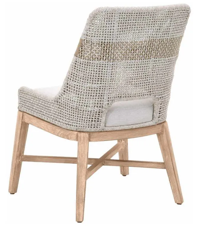 Essentials For Living 6850.WTA/PUM/NG Tapestry Dining Chair in Taupe and White Flat Rope Taupe Stripe Performance Pumice Natural Gray Mahogany Essentials For Living 6850.WTA/PUM/NG Tapestry Dining Chair in Taupe and White Flat Rope Taupe Stripe Performance Pumice Natural Gray Mahogany