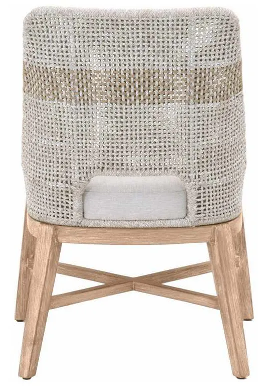 Essentials For Living 6850.WTA/PUM/NG Tapestry Dining Chair in Taupe and White Flat Rope Taupe Stripe Performance Pumice Natural Gray Mahogany Essentials For Living 6850.WTA/PUM/NG Tapestry Dining Chair in Taupe and White Flat Rope Taupe Stripe Performance Pumice Natural Gray Mahogany