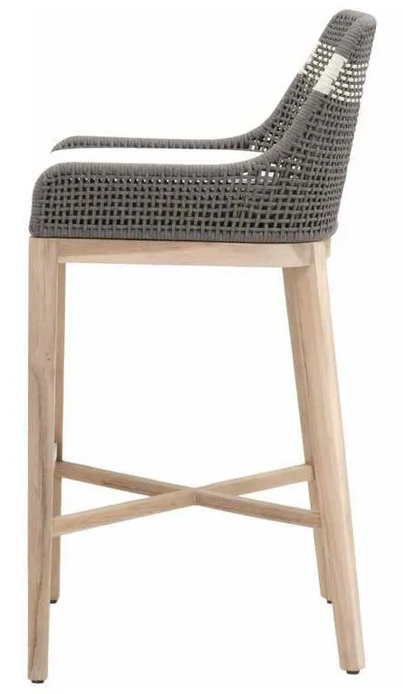Essentials For Living 6850BS.DOV/WHT/GT Tapestry Outdoor Barstool in Dove Flat Rope White Speckle Stripe Performance White Speckle Gray Teak Essentials For Living 6850BS.DOV/WHT/GT Tapestry Outdoor Barstool in Dove Flat Rope White Speckle Stripe Performance White Speckle Gray Teak