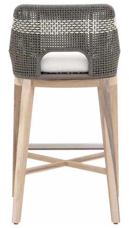 Essentials For Living 6850BS.DOV/WHT/GT Tapestry Outdoor Barstool in Dove Flat Rope White Speckle Stripe Performance White Speckle Gray Teak Essentials For Living 6850BS.DOV/WHT/GT Tapestry Outdoor Barstool in Dove Flat Rope White Speckle Stripe Performance White Speckle Gray Teak