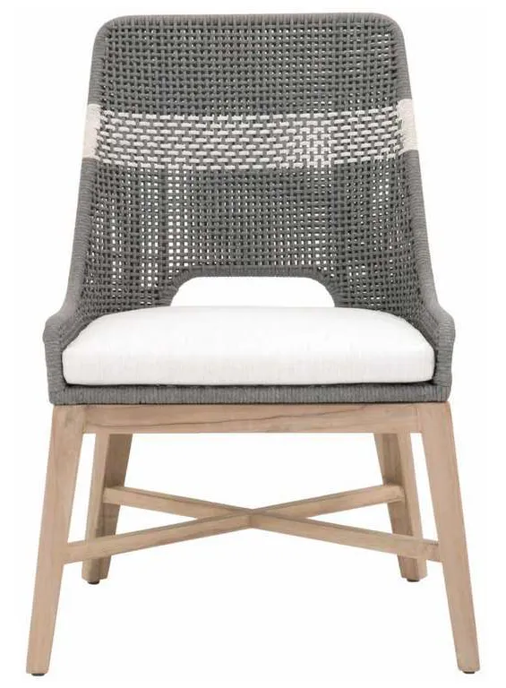 Essentials For Living 6850.DOV/WHT/GT Tapestry Outdoor Dining Chair in Dove Flat Rope White Speckle Stripe Performance White Speckle Gray Teak Essentials For Living 6850.DOV/WHT/GT Tapestry Outdoor Dining Chair in Dove Flat Rope White Speckle Stripe Performance White Speckle Gray Teak