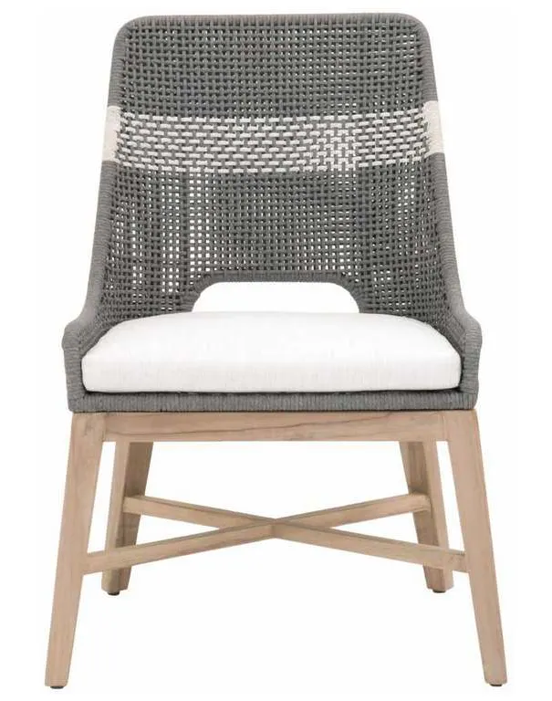 Essentials For Living 6850.DOV/WHT/GT Tapestry Outdoor Dining Chair in Dove Flat Rope White Speckle Stripe Performance White Speckle Gray Teak Essentials For Living 6850.DOV/WHT/GT Tapestry Outdoor Dining Chair in Dove Flat Rope White Speckle Stripe Performance White Speckle Gray Teak