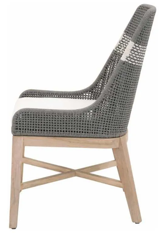 Essentials For Living 6850.DOV/WHT/GT Tapestry Outdoor Dining Chair in Dove Flat Rope White Speckle Stripe Performance White Speckle Gray Teak Essentials For Living 6850.DOV/WHT/GT Tapestry Outdoor Dining Chair in Dove Flat Rope White Speckle Stripe Performance White Speckle Gray Teak