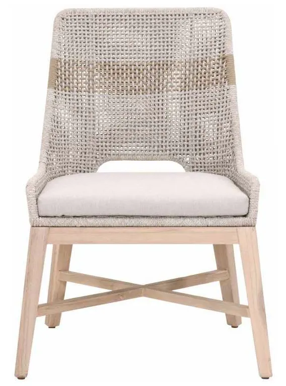 Essentials For Living 6850.WTA/PUM/GT Tapestry Outdoor Dining Chair in Taupe and White Flat Rope Taupe Stripe Performance Pumice Gray Teak Essentials For Living 6850.WTA/PUM/GT Tapestry Outdoor Dining Chair in Taupe and White Flat Rope Taupe Stripe Performance Pumice Gray Teak